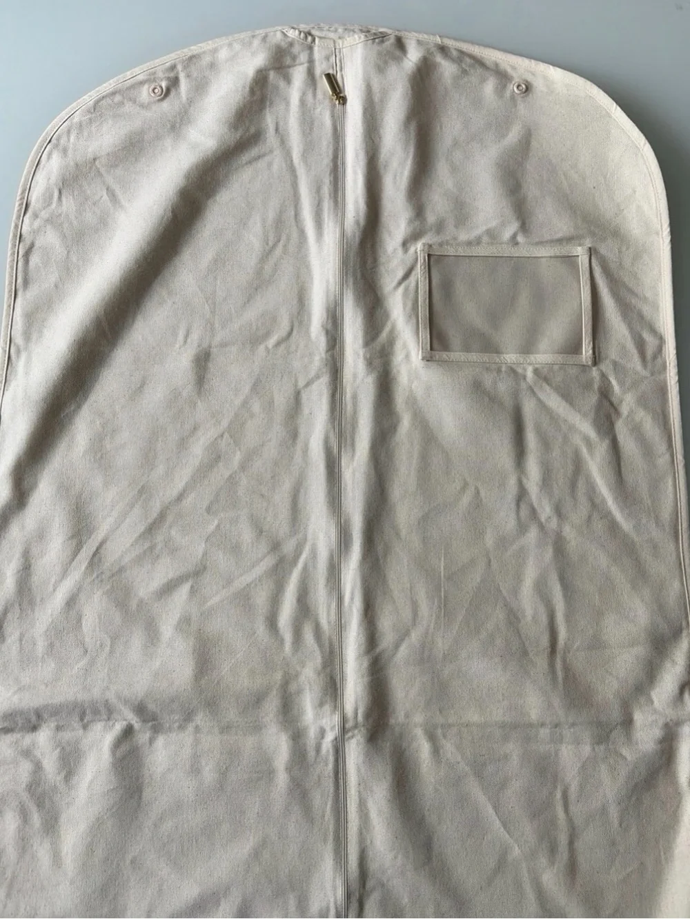 Cult Gaia Canvas Garment Cover in Beige with Red Logo 50”x 24”